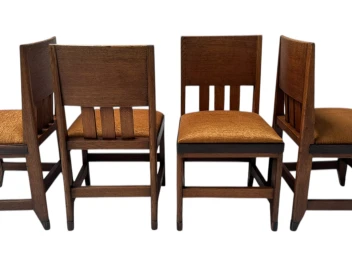 Four Art Deco Modernist Dining Room Chairs by Hendrik Wouda for Pander, 1924